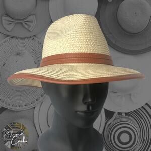 Riah Fashion Tan Straw Woven Fedora